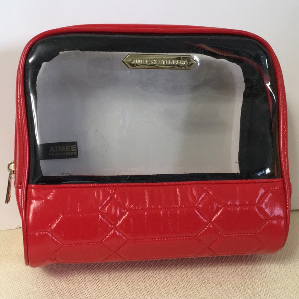💐Aimee Kestenberg Cosmetics Toiletries Bag Clear Red